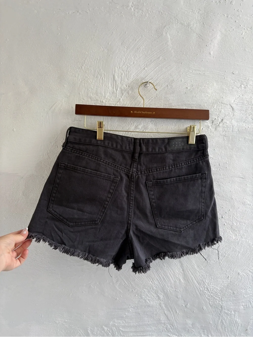 Pacsun High rise festival black wash shorts size 27